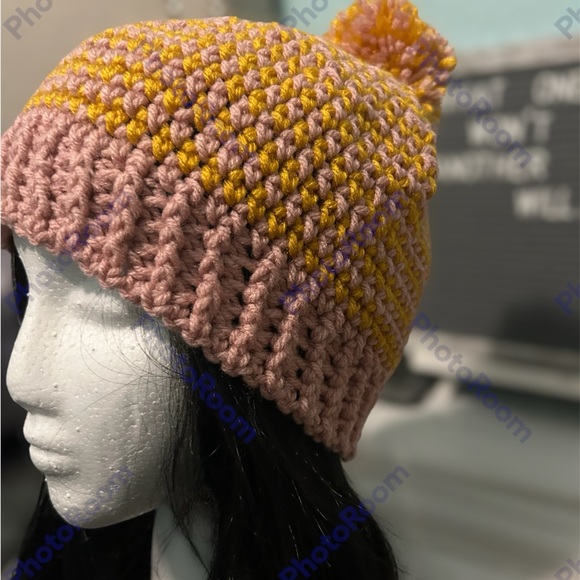 Handmade Knitted Pom Pom Hat - Picture 2 of 2